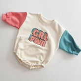 Girl Power Bodysuit Cotton Fleece Romper , Baby Girl.